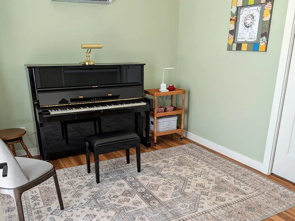 Piano in St. George Piano Academy studio used for piano lessons